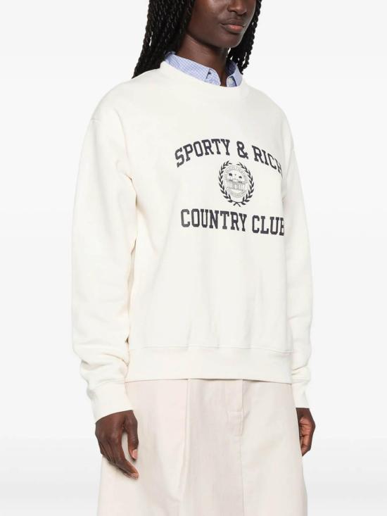 26FW 스포티앤리치 긴팔 티셔츠 ST09876218WHECRU Light Beige - SPORTY & RICH