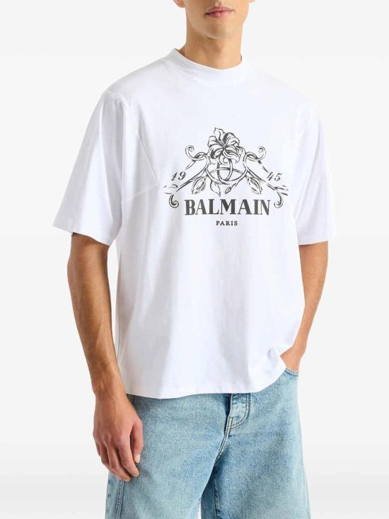 26FW 발망 반팔 티셔츠 HH1EG275BD65GAB White - BALMAIN