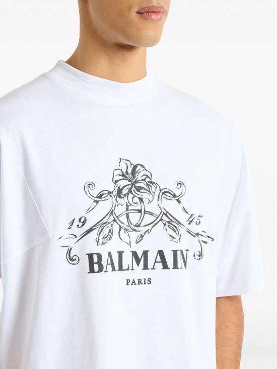 26FW 발망 반팔 티셔츠 HH1EG275BD65GAB White - BALMAIN