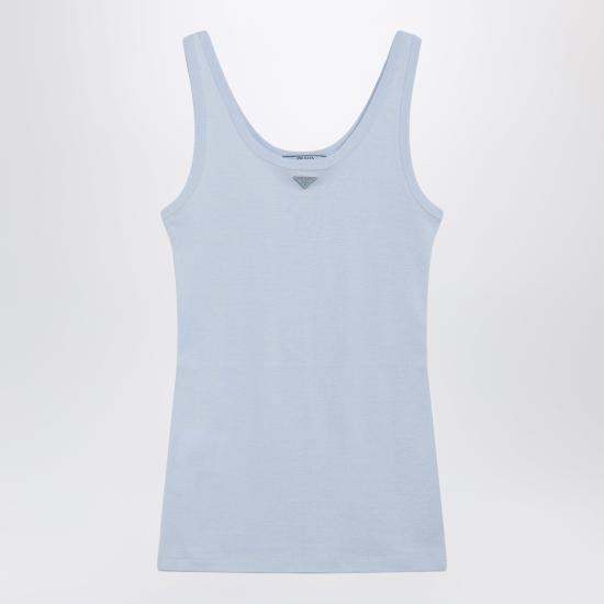 26FW 프라다 민소매 티셔츠 39576LWMO14L0 Light blue