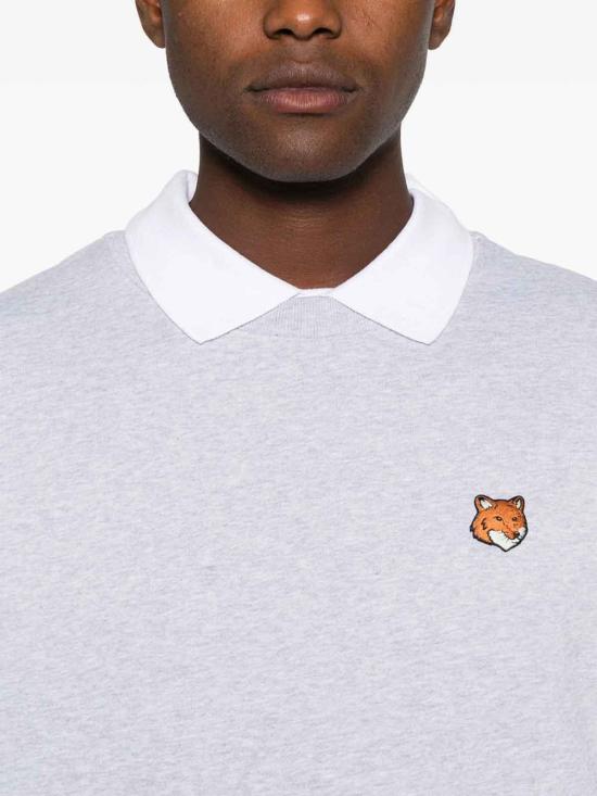 26SS 메종키츠네 폭스 헤드 레귤러 폴로 티셔츠 PM00303KM0340LGREY - MAISON KITSUNE