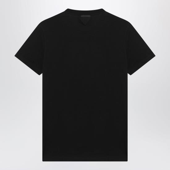 26FW 프라다 코튼 저지 티셔츠 UJM49211CD Black - PRADA