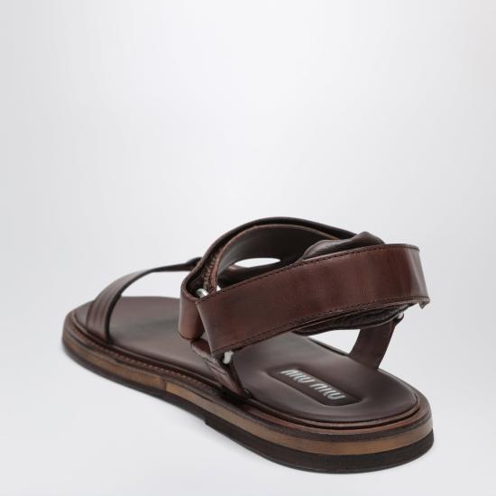 26FW 미우미우 샌들 5X724E020V69 Brown - MIU MIU