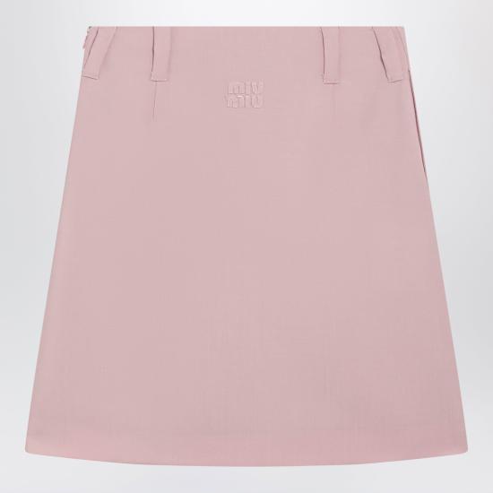 26FW 미우미우 키드 모헤어 스커트 키드 모헤어 스커트 MG2758OOO12I1 Pink - MIU MIU