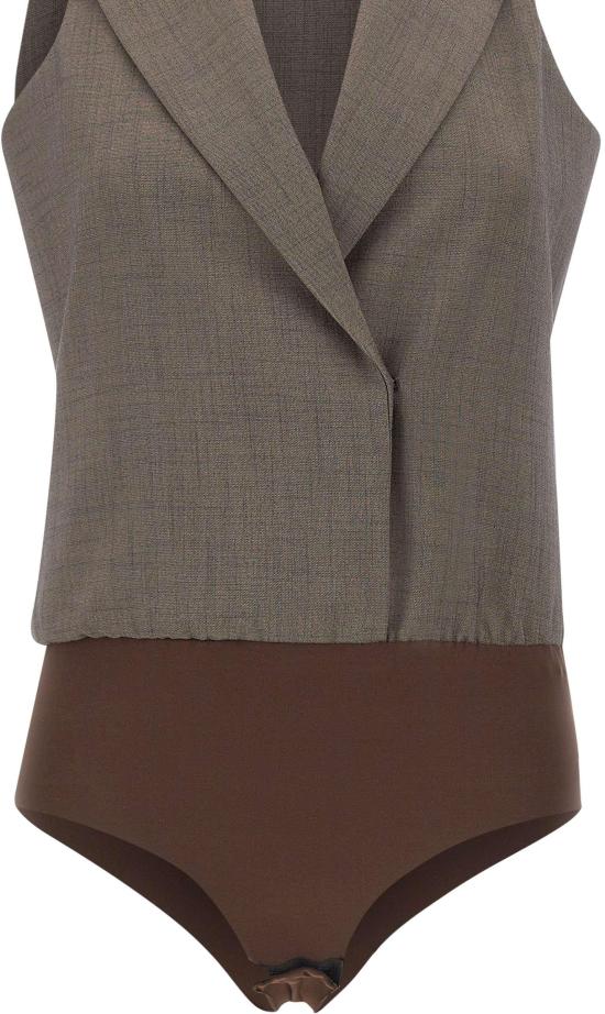 26SS 리우조 바디수트 티셔츠 1413589 TAUPE - LIU JO