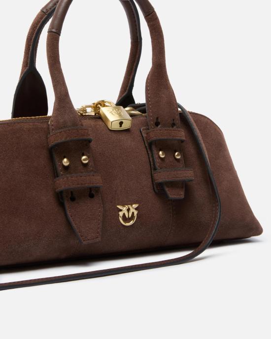 26FW 핑코 토트백 105334A2JH L74V Marrone castano mat gold - PINKO