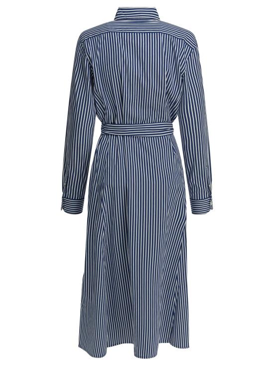 26SS 폴로 랄프로렌 미디 원피스 로고가 있는 블루 컬러의 미디 드레스 - POLO RALPH LAUREN