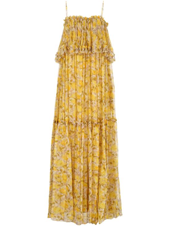 26SS 끌로에 롱 원피스 26UR124275 92D WHITE YELLOW