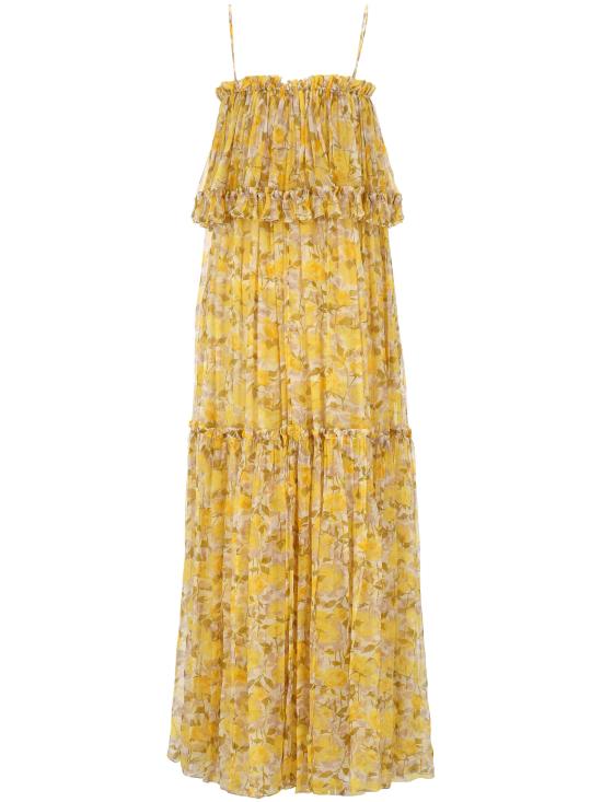 26SS 끌로에 롱 원피스 26UR124275 92D WHITE YELLOW - CHLOE