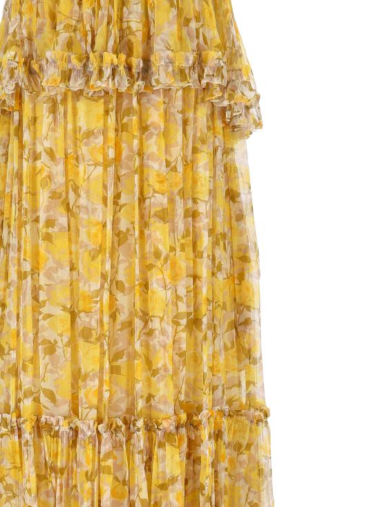 26SS 끌로에 롱 원피스 26UR124275 92D WHITE YELLOW - CHLOE