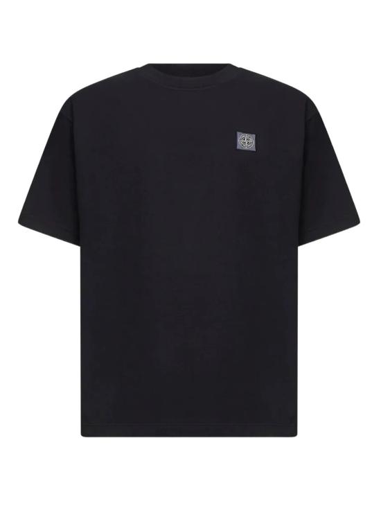 26FW 스톤 아일랜드 오가닉 코튼 패치 티셔츠 L2S15 2100030 S0500 V0029 Black