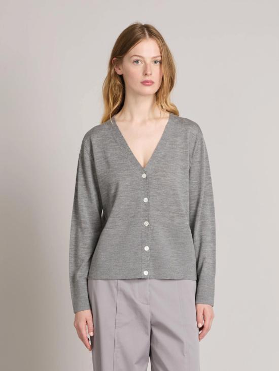 26FW 막스마라 가디건 Lana con Scollo a V Grigio Melange 소재의 카디건