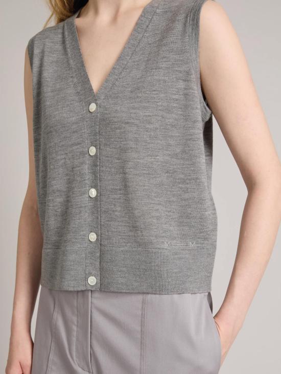 26FW 막스마라 베스트 Maglia con Bottoni Grigio Melange 소재의 질레 - MAX MARA