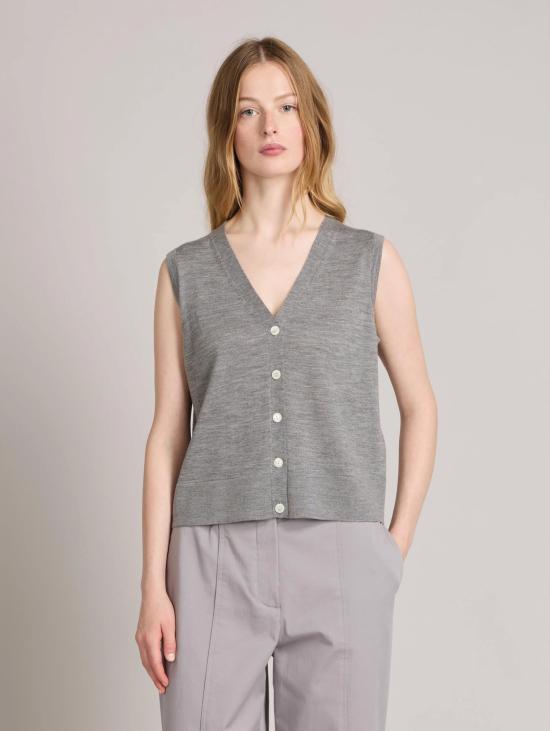26FW 막스마라 베스트 Maglia con Bottoni Grigio Melange 소재의 질레
