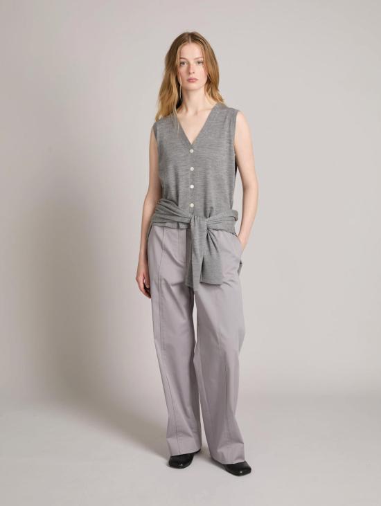 26FW 막스마라 베스트 Maglia con Bottoni Grigio Melange 소재의 질레 - MAX MARA