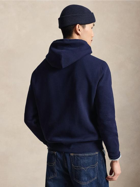 26FW 랄프 로렌 후드 티셔츠 미스토 코톤 블루 네이비 색상의 펠파 콘 카푸치오 - RALPH LAUREN