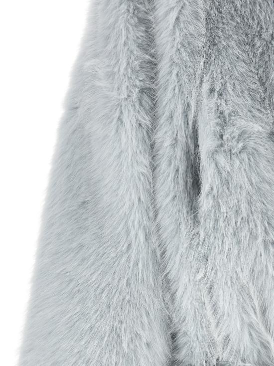 26FW 핑코 무스탕 인조 모피 블라우스, 연한 파란색 - PINKO