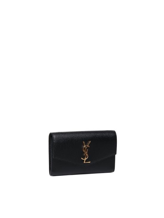 26FW 생로랑 그레인 레더 업타운 체인 지갑 607788 1GF0J1000 BLACK - SAINT LAURENT
