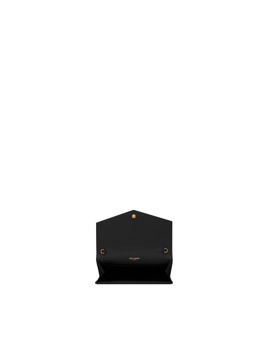 26FW 생로랑 그레인 레더 업타운 체인 지갑 607788 1GF0J1000 BLACK - SAINT LAURENT