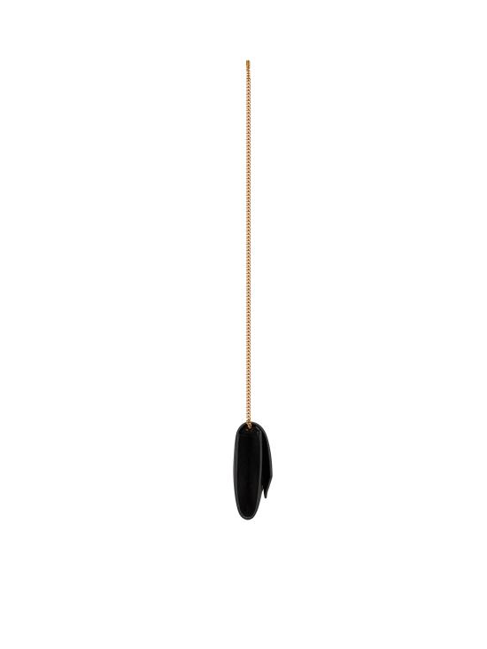 26FW 생로랑 그레인 레더 업타운 체인 지갑 607788 1GF0J1000 BLACK - SAINT LAURENT