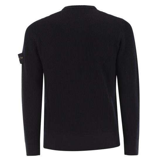 26SS 스톤 아일랜드 리브드 니트 로고 패치 스웨터 리브드 니트 로고 패치 스웨터 L2S155100053 NAVY - STONE ISLAND