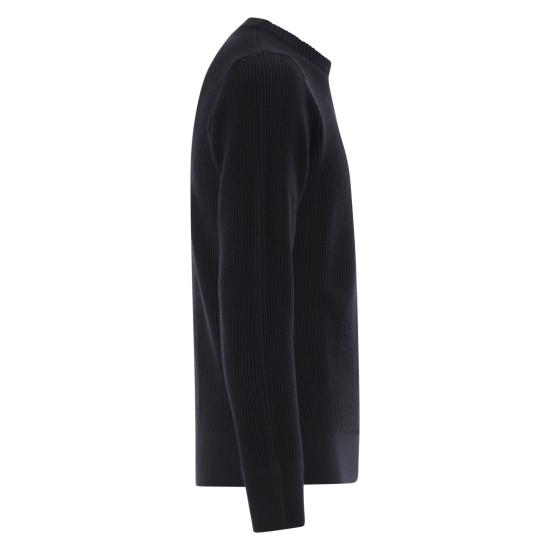 26SS 스톤 아일랜드 리브드 니트 로고 패치 스웨터 리브드 니트 로고 패치 스웨터 L2S155100053 NAVY - STONE ISLAND