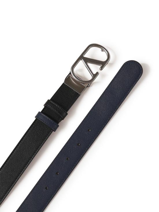 26FW 발렌티노 가라바니 가죽 벨트 9Y2T0SQ3 UPCM77 Black navy - VALENTINO GARAVANI