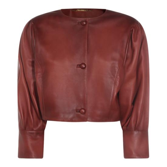 26SS 끌로에 가죽 자켓 CH26SCV97201642 Burgundy