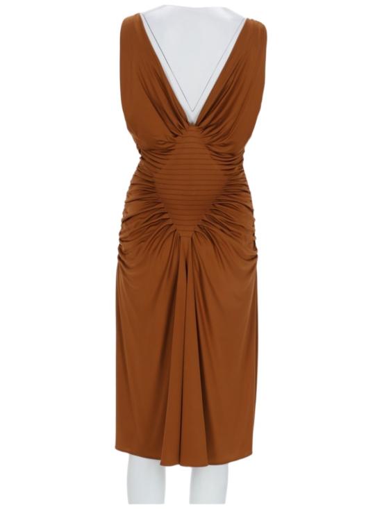  베르사체 미디 원피스 1024853 1A124971NG80 Orange - VERSACE