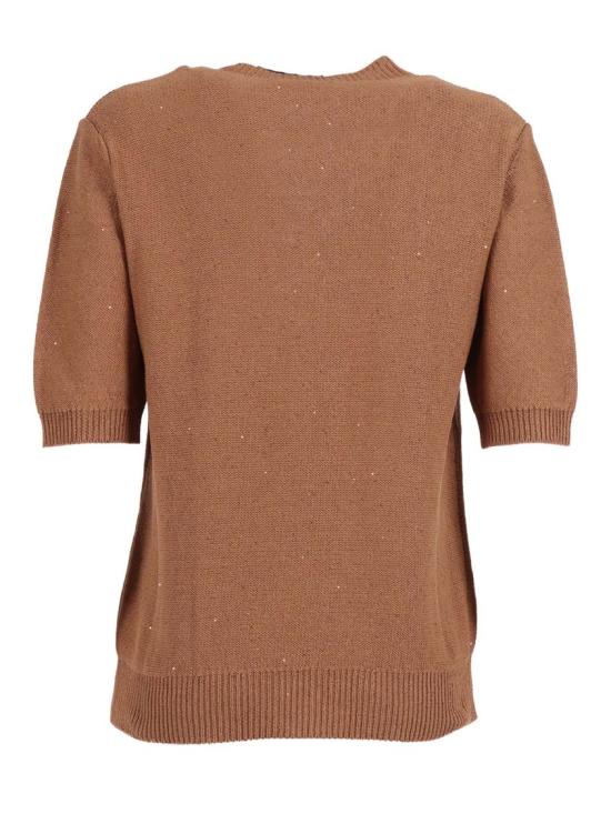 26SS 파비아나 필리피 반팔 티셔츠 MAD266F490D273 Brown - FABIANA FILIPPI