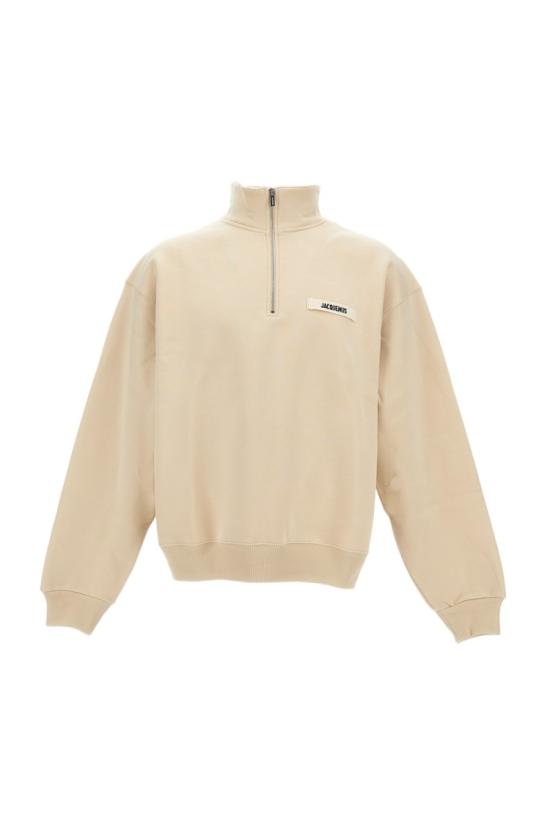  자크뮈스 하프 집업 스웨트 셔츠 SSM00313AJ00174150 Neutrals - JACQUEMUS