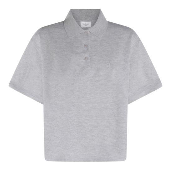 26SS 생로랑 폴로 티셔츠 841963Y37HC1403 Grey