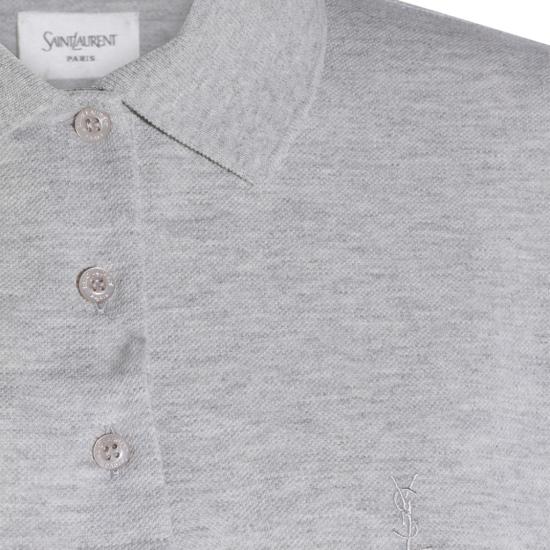 26SS 생로랑 폴로 티셔츠 841963Y37HC1403 Grey - SAINT LAURENT