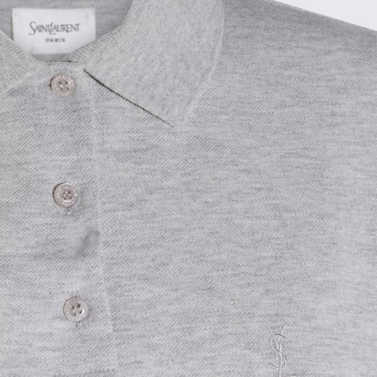 26SS 생로랑 폴로 티셔츠 841963Y37HC1403 Grey - SAINT LAURENT