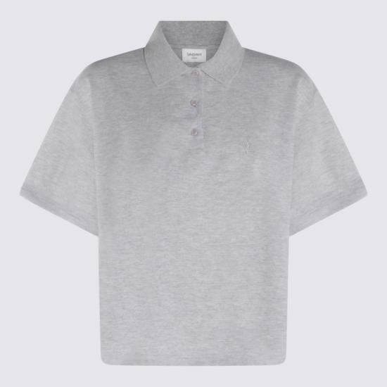 26SS 생로랑 폴로 티셔츠 841963Y37HC1403 Grey - SAINT LAURENT