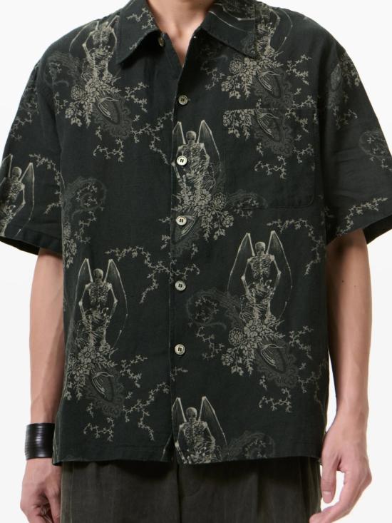 26SS 아워레가시 에브리 셔츠 숏슬리브 데스 페이즐리 프린트 M2262EDPDEATHPAISLEY Black - OUR LEGACY