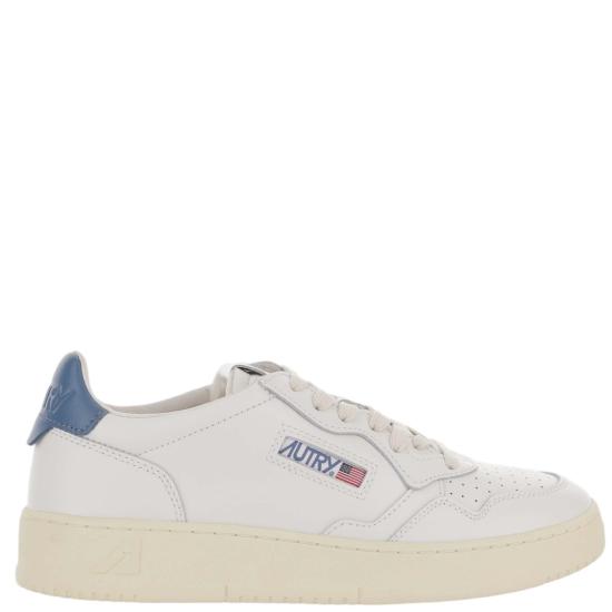 26FW 오트리 메달리스트 로우 스니커즈 AULMLL29LEATWHTMALBLUE White