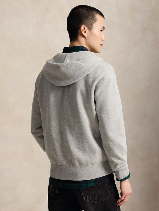 26FW 랄프 로렌 자켓 Felpa 미스토 코톤 콘 카푸치오 그리지오 소재의 풀 지퍼 - RALPH LAUREN