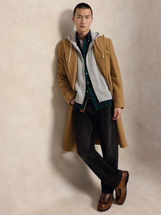 26FW 랄프 로렌 자켓 Felpa 미스토 코톤 콘 카푸치오 그리지오 소재의 풀 지퍼 - RALPH LAUREN