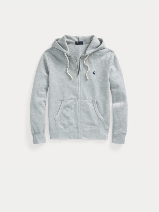 26FW 랄프 로렌 자켓 Felpa 미스토 코톤 콘 카푸치오 그리지오 소재의 풀 지퍼 - RALPH LAUREN