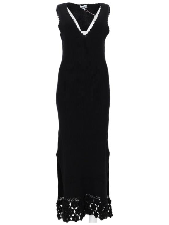 26SS 가니 롱 원피스 A1030474 099 Black