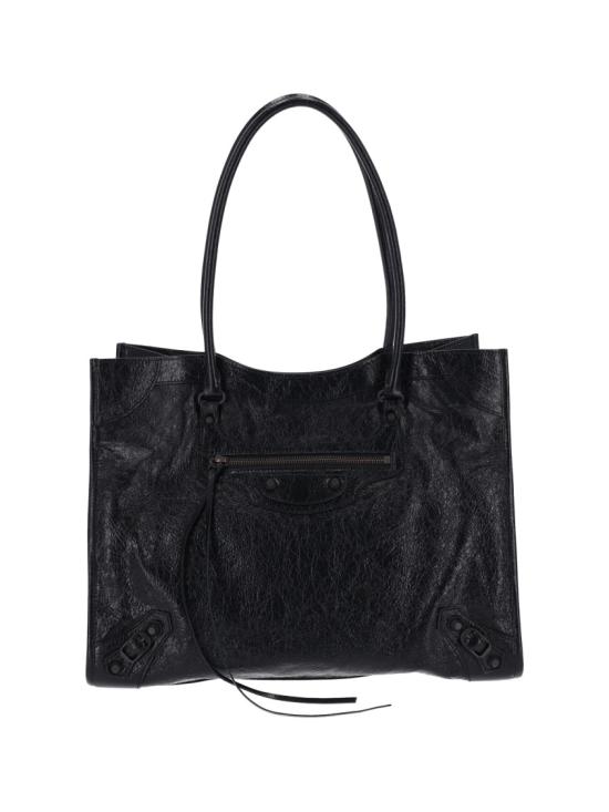 26FW 발렌시아가 가죽 로고 토트백 가방 846921 2ABEK1000 Black