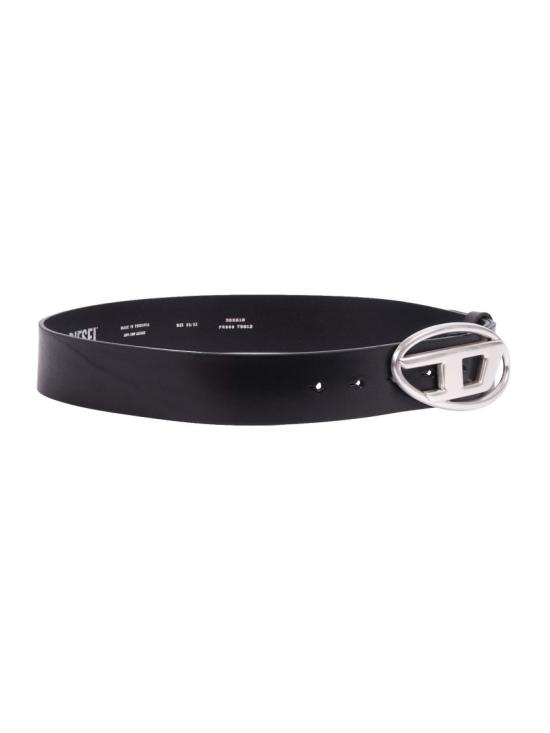 26FW 디젤 B-1DR 레더 벨트 D 버클 X08516PR666 Black - DIESEL