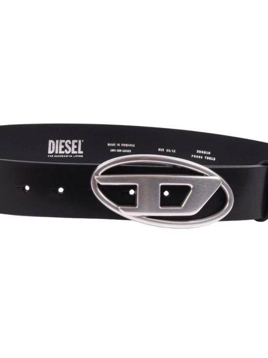 26FW 디젤 B-1DR 레더 벨트 D 버클 X08516PR666 Black - DIESEL