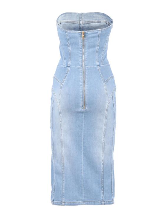 26SS 엘리자베타프랜치 미디 원피스 AJ47D61E2 Blue - ELISABETTA FRANCHI