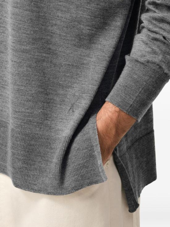 26SS 아미 씬 울 크루넥 아미 드 하트 스웨터 UKS856KN00660516 Grey - AMI