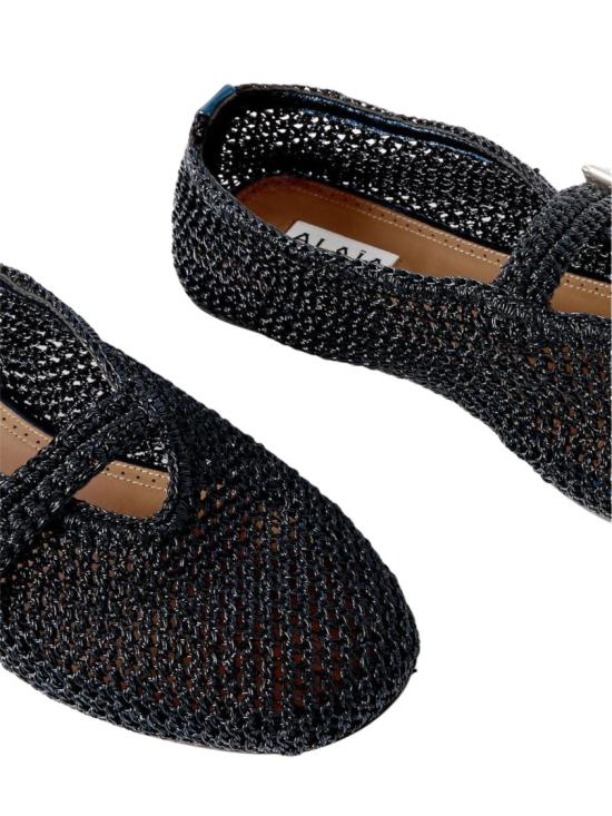 26SS 알라이아 피쉬넷 발레 플랫 AA3A029TK047537 Black - ALAIA