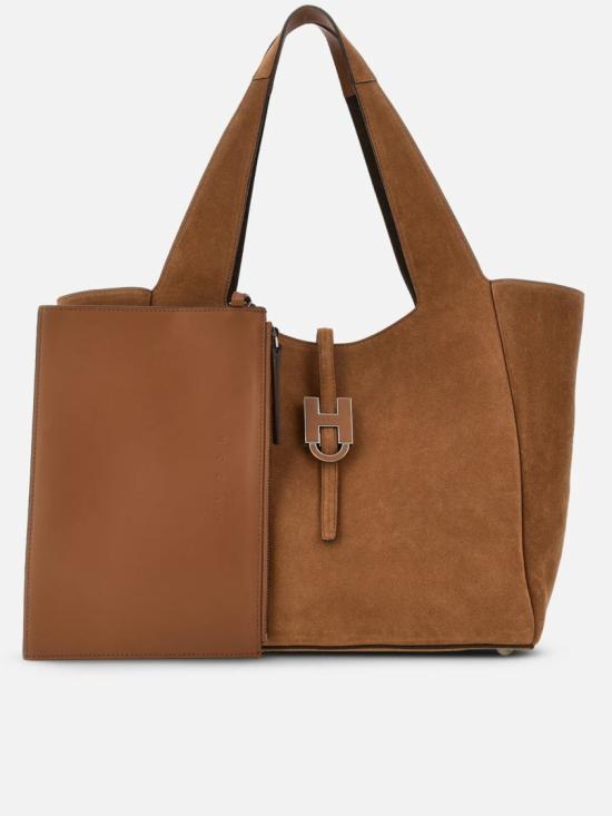 26FW 호간 토트백 KBW01XA1300 UGM Brown - HOGAN