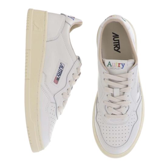 26FW 오트리 메달리스트 로우 레더 스니커즈 AULWBG01LEALEALOGO WHTWHT Grey - AUTRY