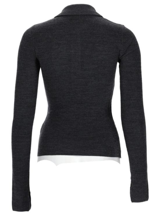  가니 아가일 니트 폴로 가디건 K2601 920 Black - GANNI